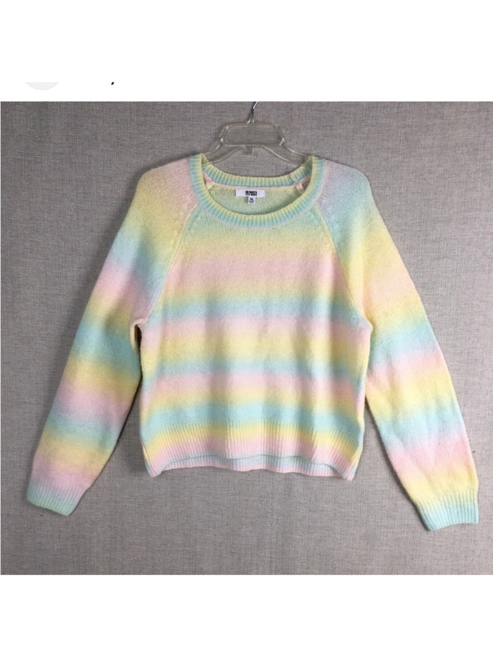 BB Dakota Pastel Rainbow Crewneck Sweater in Mint, Pink, Yellow, Lavender